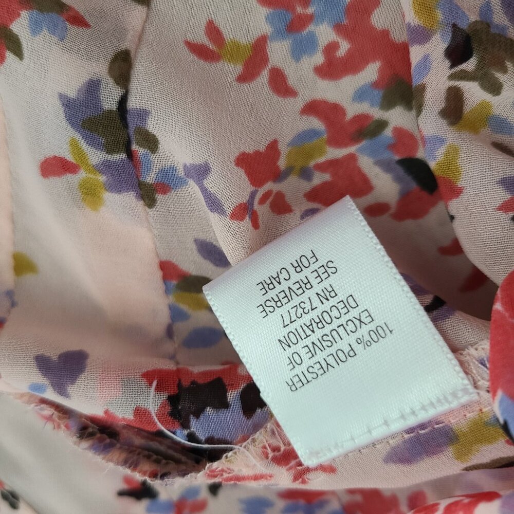 Elle women's pink floral wrap blouse v neck size XL - Picture 8 of 11